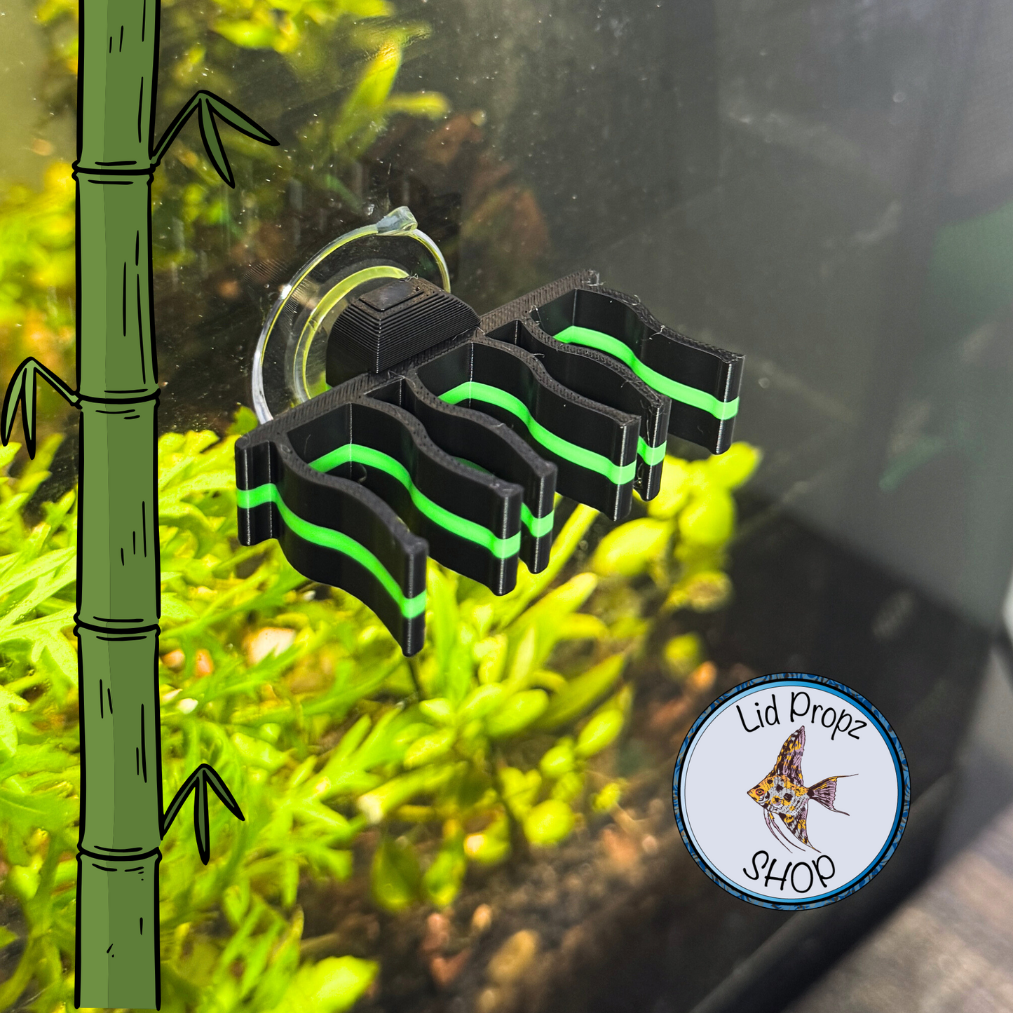Bamboo Holder for Aquariums – Secure Design to Keep Bamboo Above Water for Nitrate Reduction and Healthy Growth