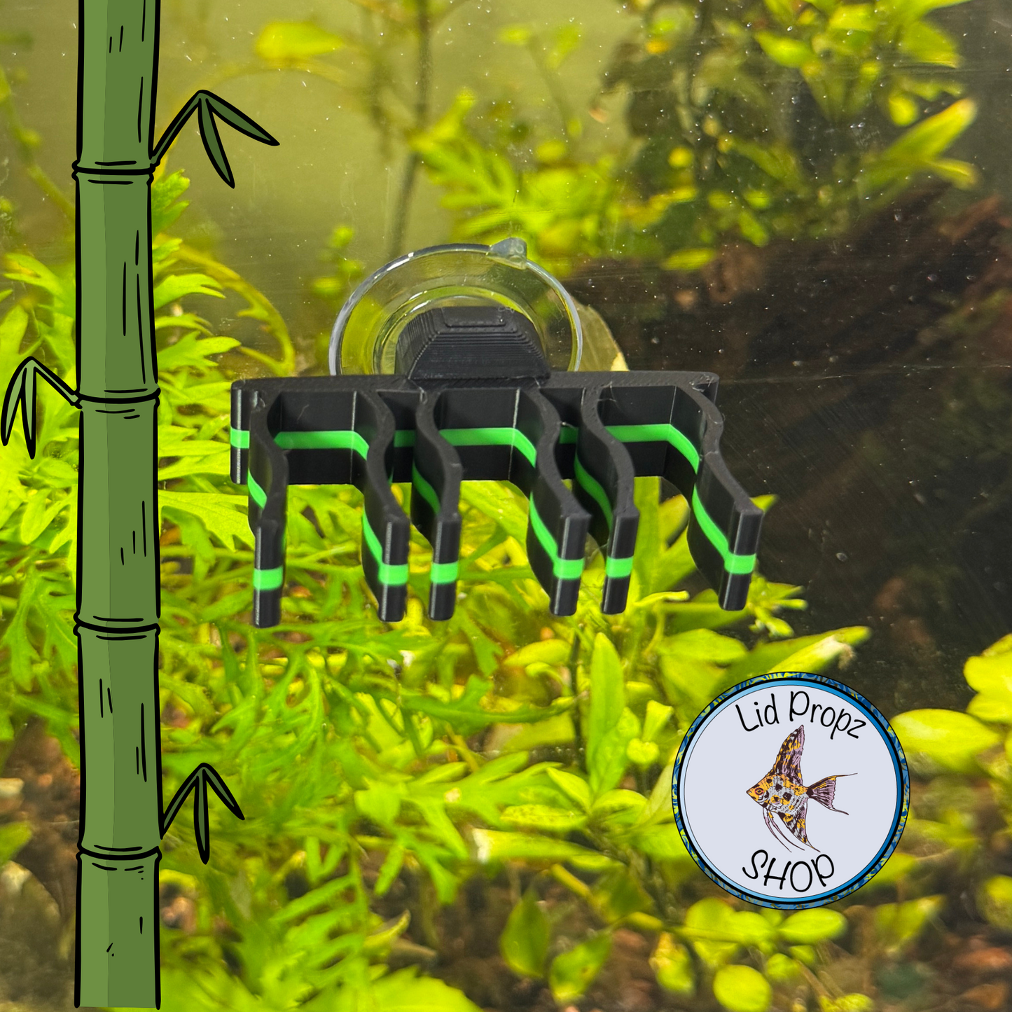 Bamboo Holder for Aquariums – Secure Design to Keep Bamboo Above Water for Nitrate Reduction and Healthy Growth