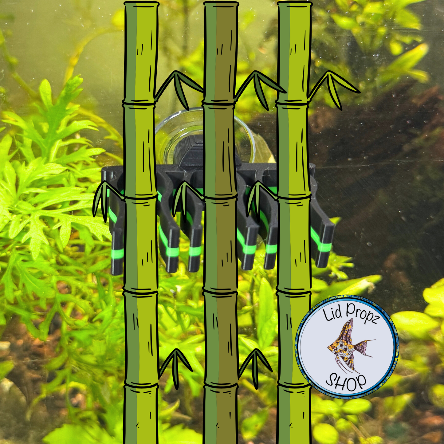 Bamboo Holder for Aquariums – Secure Design to Keep Bamboo Above Water for Nitrate Reduction and Healthy Growth