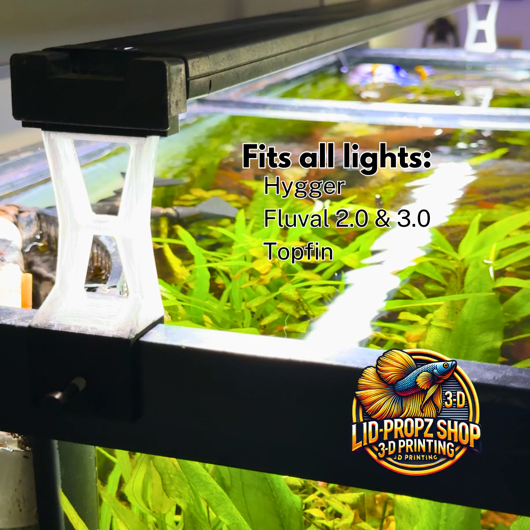 Clear Light Riser Hygger, Fluval Aquasky 3.0 and 2.0, Aquatop. Fits all light with wire brackets. Clear for all aquarium lights.