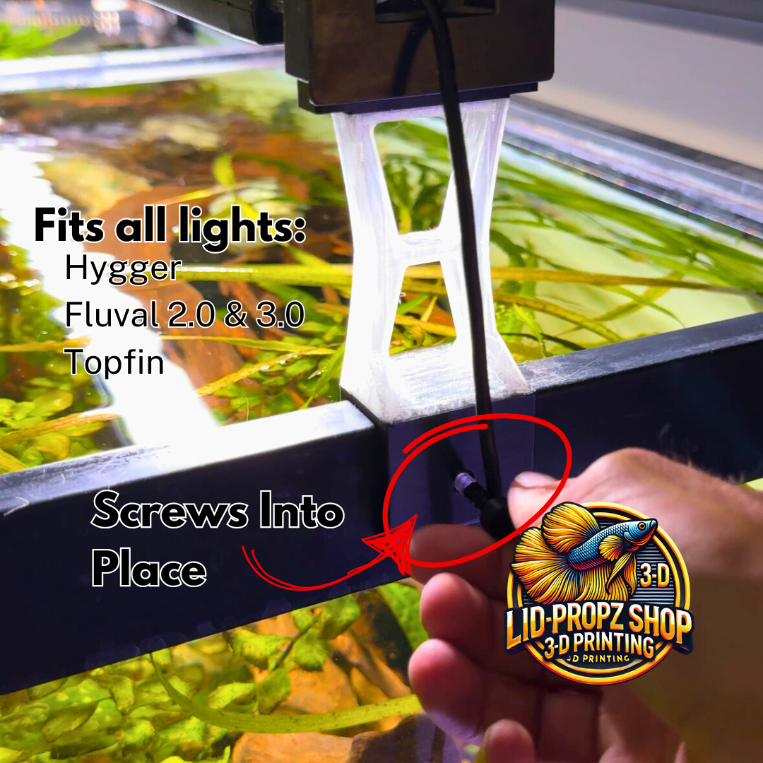 Clear Light Riser Hygger, Fluval Aquasky 3.0 and 2.0, Aquatop. Fits all light with wire brackets. Clear for all aquarium lights.