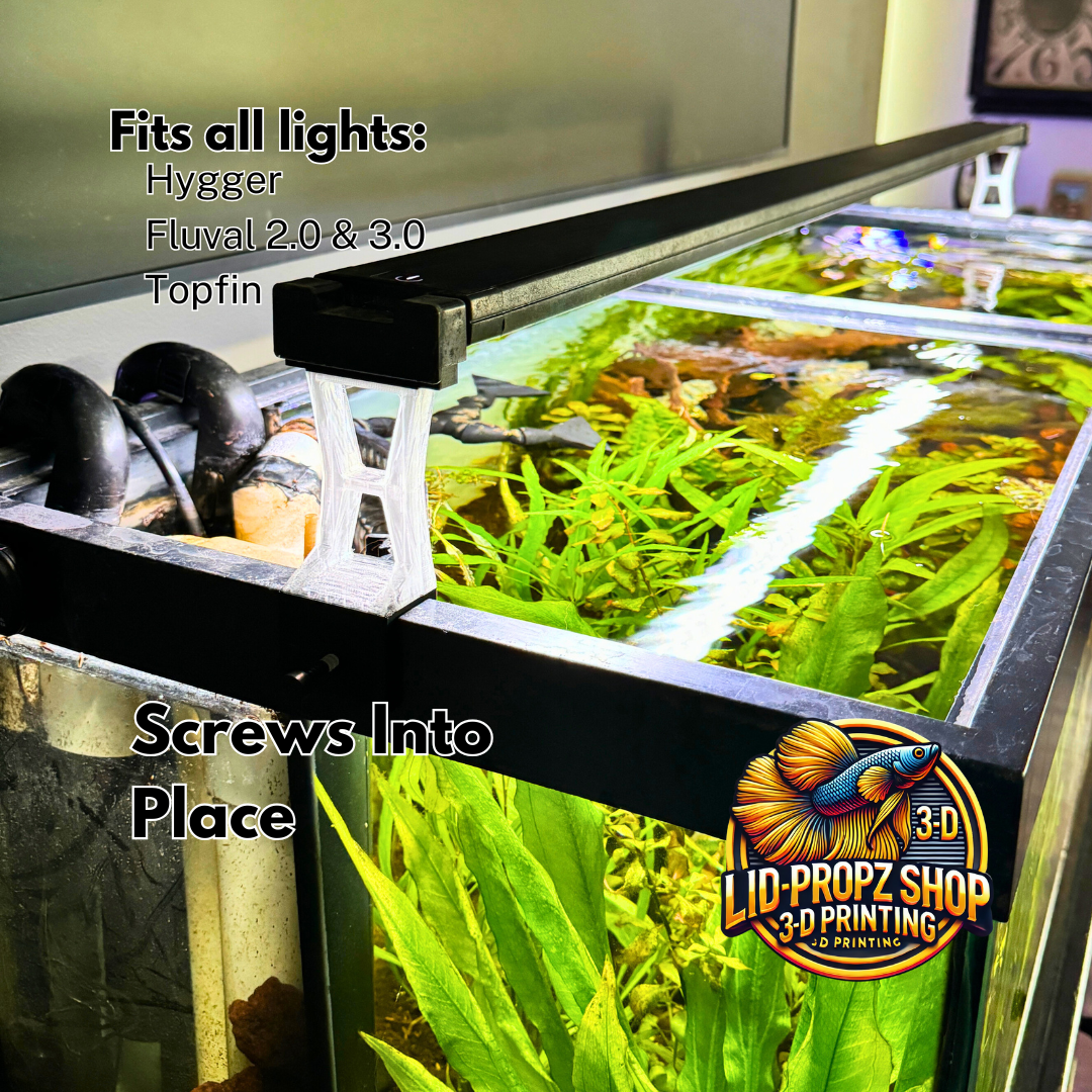 Clear Light Riser Hygger, Fluval Aquasky 3.0 and 2.0, Aquatop. Fits all light with wire brackets. Clear for all aquarium lights.