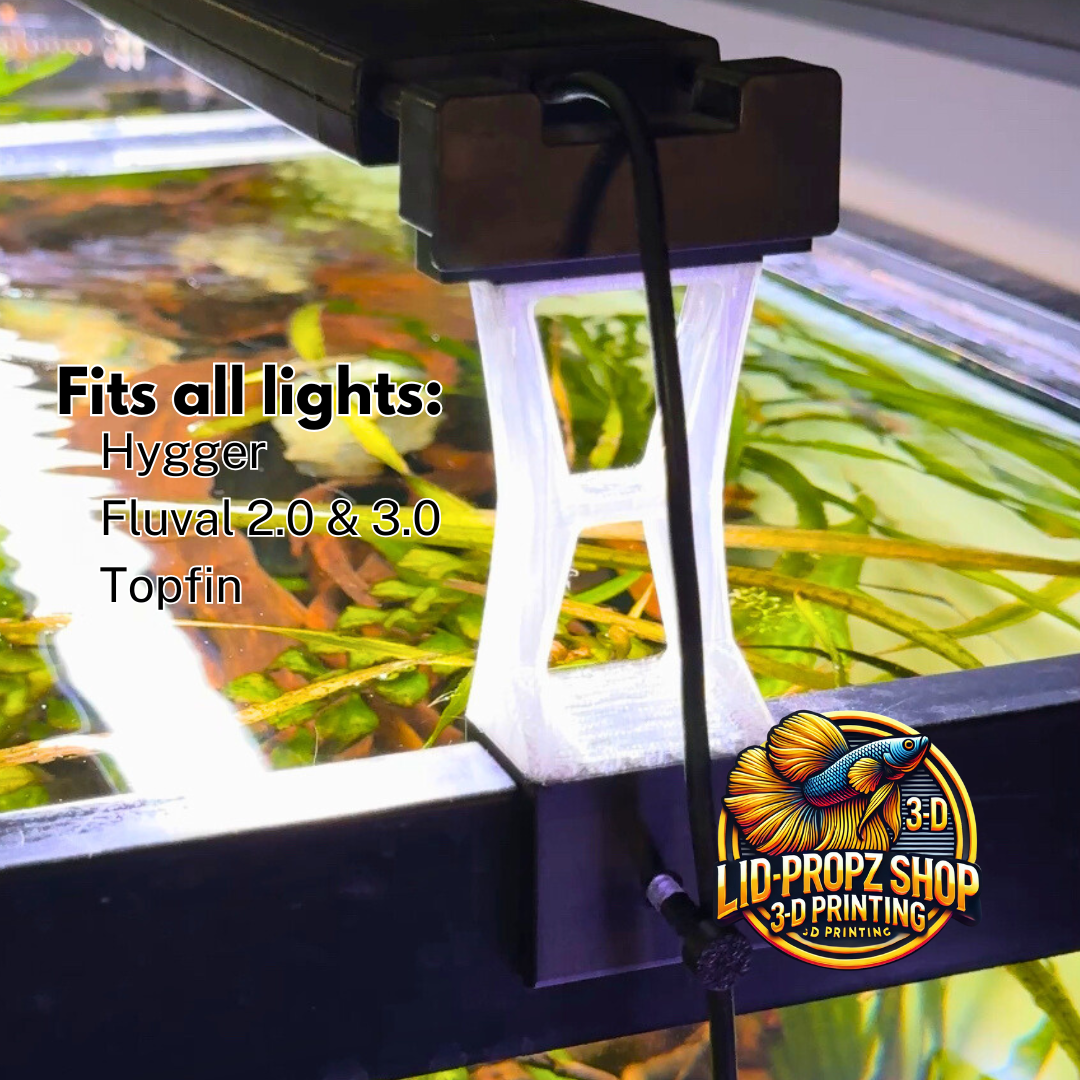 Clear Light Riser Hygger, Fluval Aquasky 3.0 and 2.0, Aquatop. Fits all light with wire brackets. Clear for all aquarium lights.