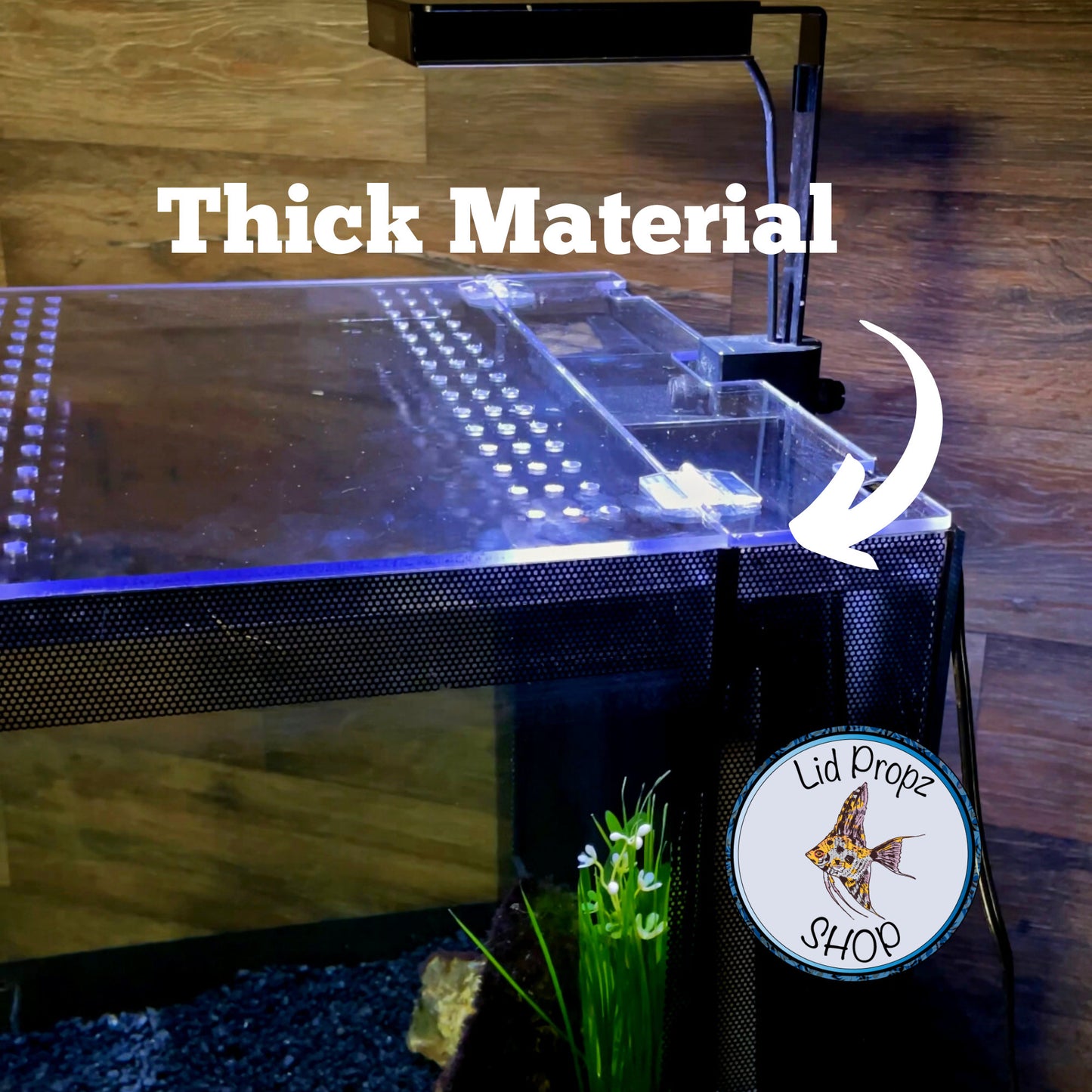 Clear Lid For Fluval Flex, Fits 9 Gal. 15 Gal. 32.5 Gal Tanks, Secure - Hinged Lid, No Sliding. Fish Tank Lids By Tank Topz, FREE SHIPPING