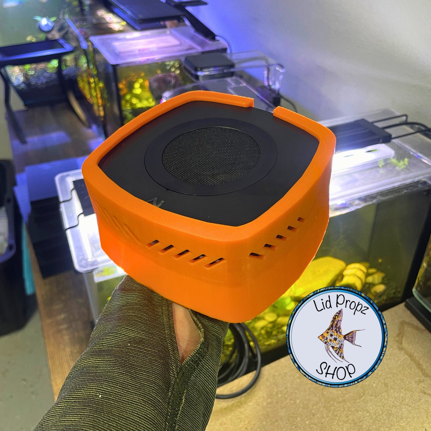 Shade For AI Prime Marine Light. Reef Safe Shade For Eye Protection Black And Orange