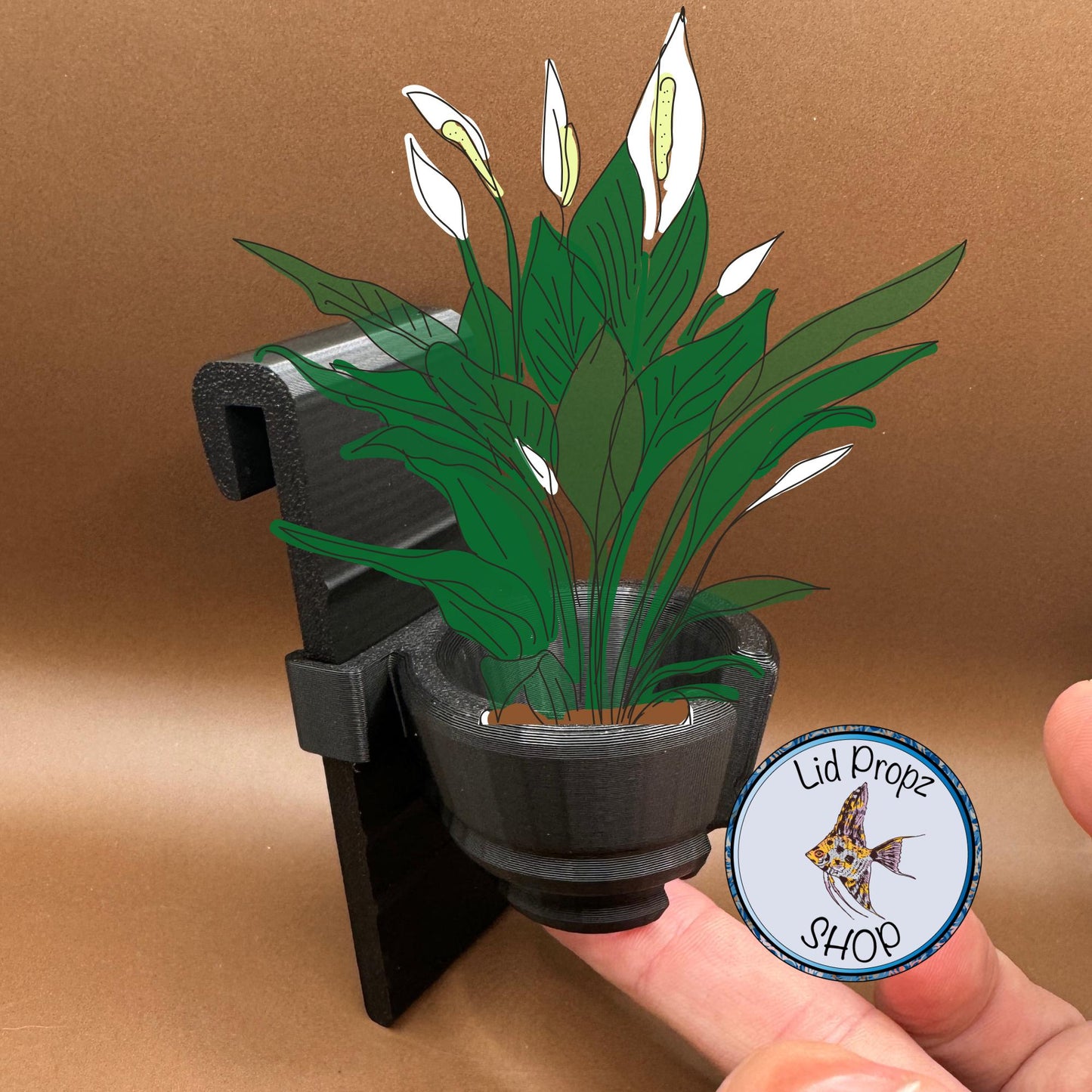 Aquaponics Aquarium Plant Holder 1" Plant Opening, Great for Peace Lilly, Pothos, Wondering Dude, and many other plants. Nitrate Reducer!
