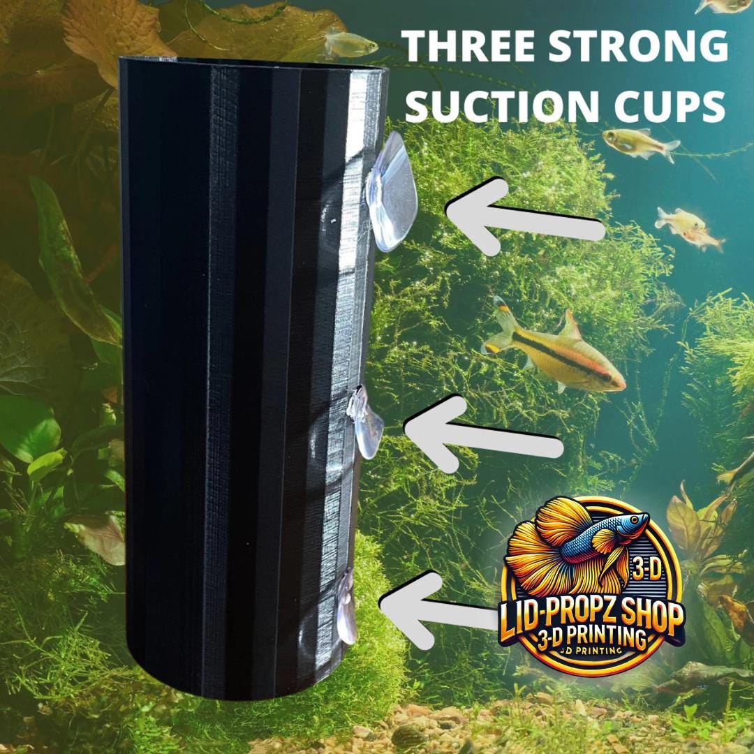 Axolotl MEGA Relaxation Log Tube For All Fish, Three Suction Tubes 7 Inches Long