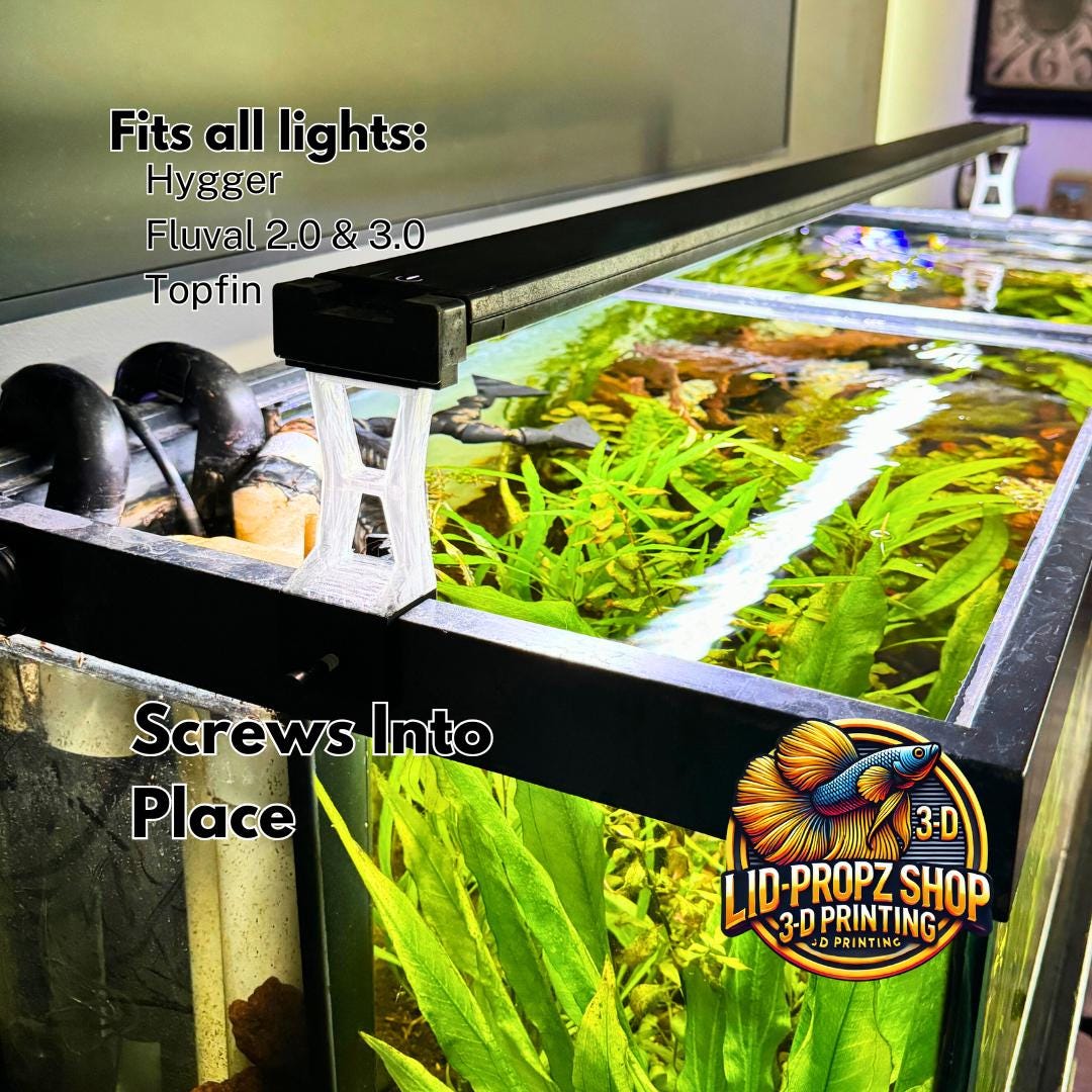 Clear light riser Hygger, Fluval Aquasky 3.0 and 2.0, Aquatop. Fits all light with wire brackets. Clear for all aquarium lights. 3"