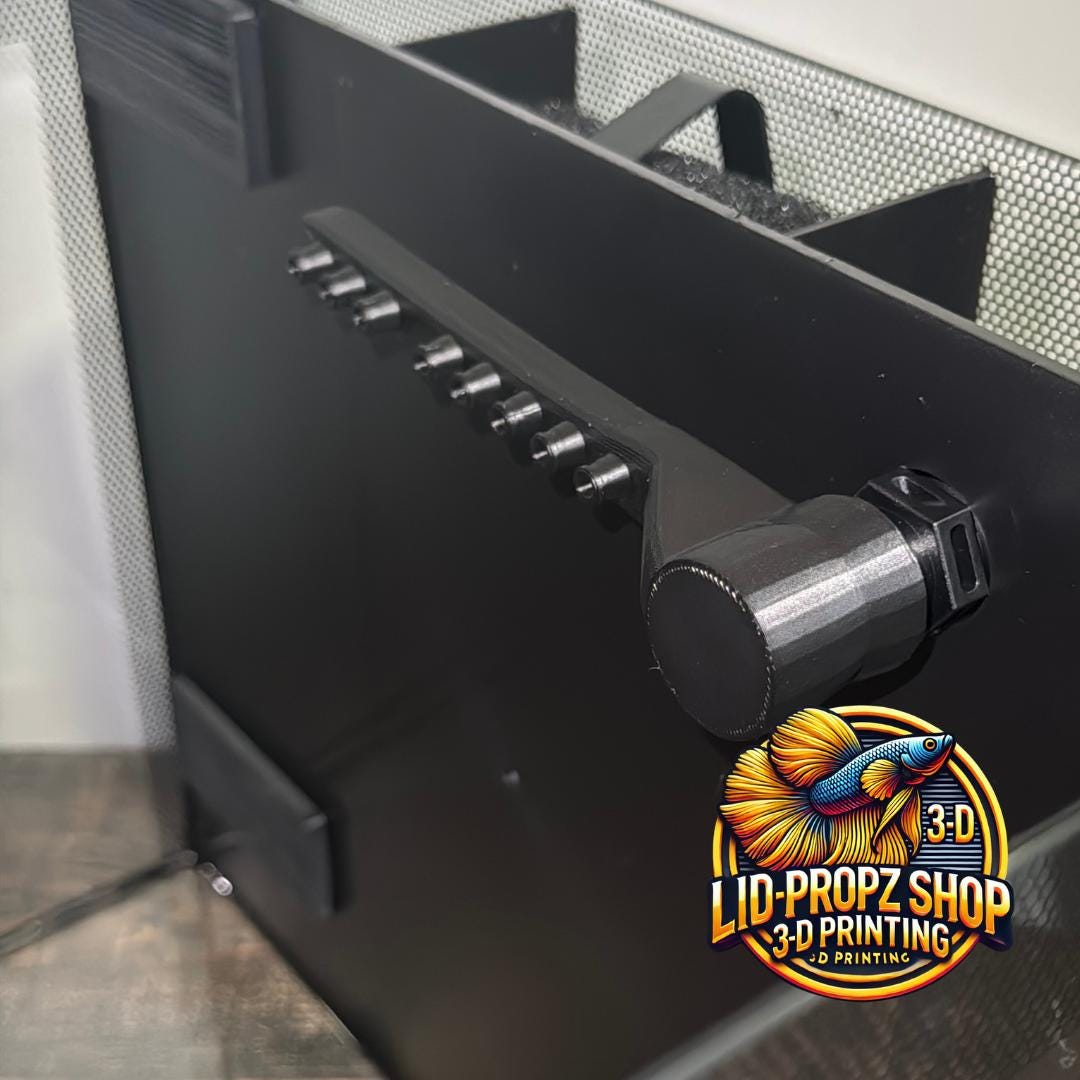 Fluval Flex, BEST Upgrade Kit, Spray Bar, Aquarium Hood Props, Shrimp Intake Covers, and Sliding Feed Hole Cover. Back Or White