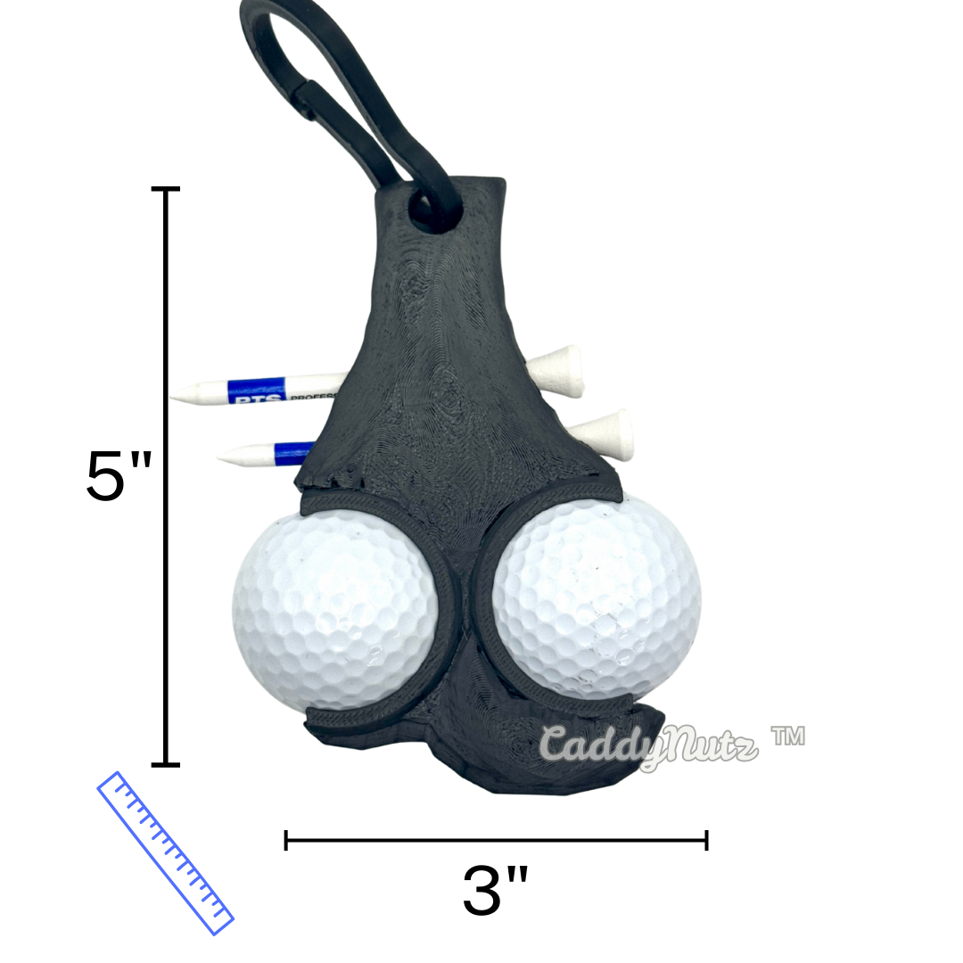 CaddyNutz ™ - Golf Ball Holder and Golf Tee Holder - Funny Golf Gift For Men And Women - Durable Long Lasting Plastic Holder For Golf Balls