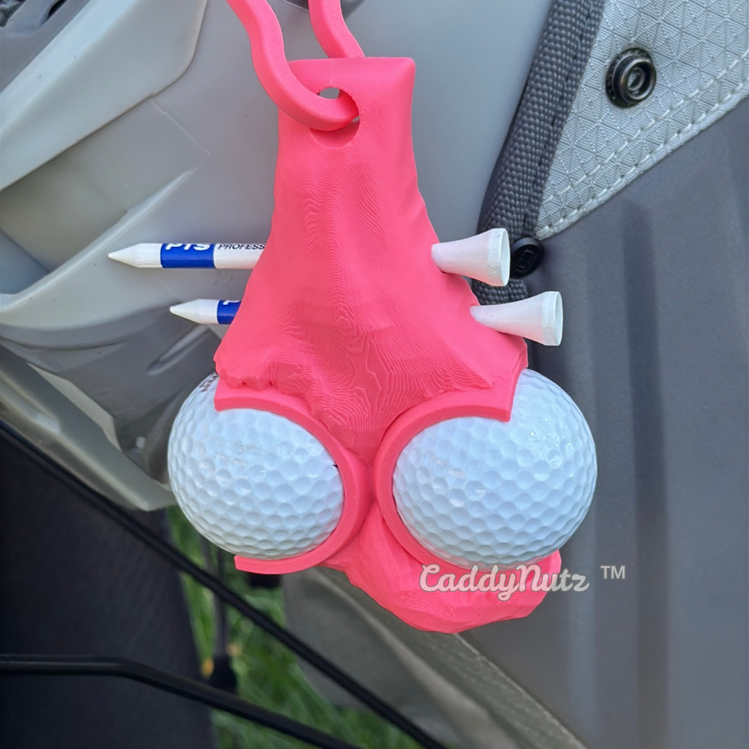 CaddyNutz ™ - Golf Ball Holder and Golf Tee Holder - Funny Golf Gift For Men And Women - Durable Long Lasting Plastic Holder For Golf Balls