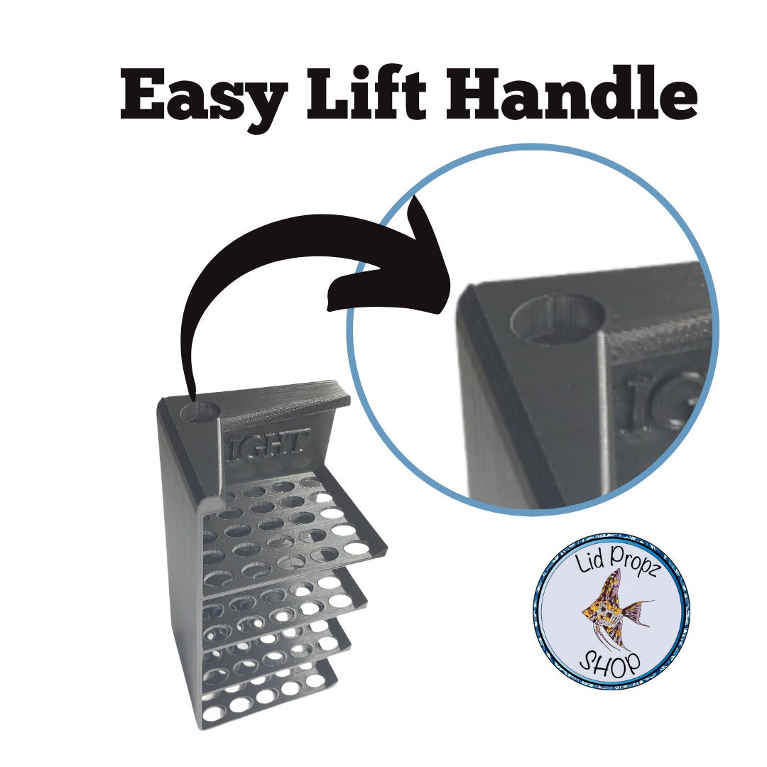 Durable custom media rack for Fluval Flex tanks, designed to organize mechanical, biological, and chemical filtration