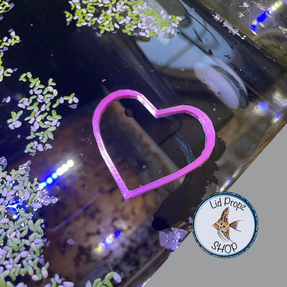 My heart betta feeding ring, floating betta ring food separator, pink cute heart. 2"-3"