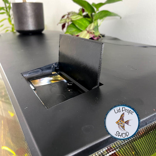 Cover For Fluval Flex 32.5, feed opening cover, for 32.5 gallon and 123l tanks, Black and White, Perfect fit.