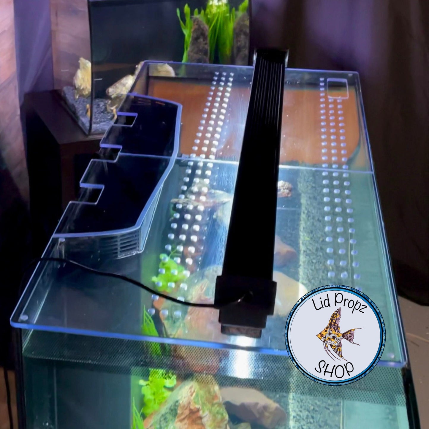 Clear Lid For Fluval Flex, Fits 9 Gal. 15 Gal. 32.5 Gal Tanks, Secure - Hinged Lid, No Sliding. Fish Tank Lids By Tank Topz, FREE SHIPPING