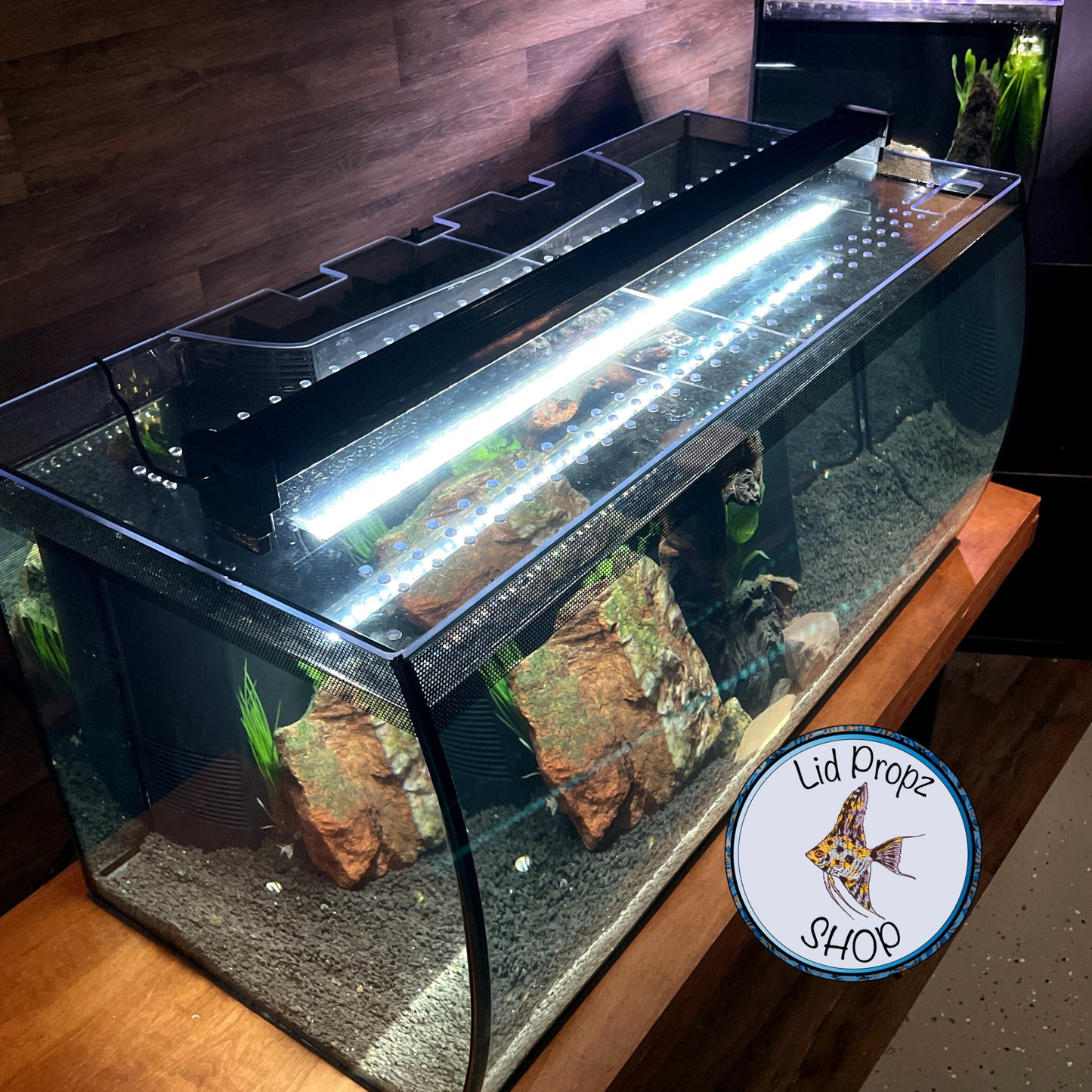 Clear Lid For Fluval Flex, Fits 9 Gal. 15 Gal. 32.5 Gal Tanks, Secure - Hinged Lid, No Sliding. Fish Tank Lids By Tank Topz, FREE SHIPPING
