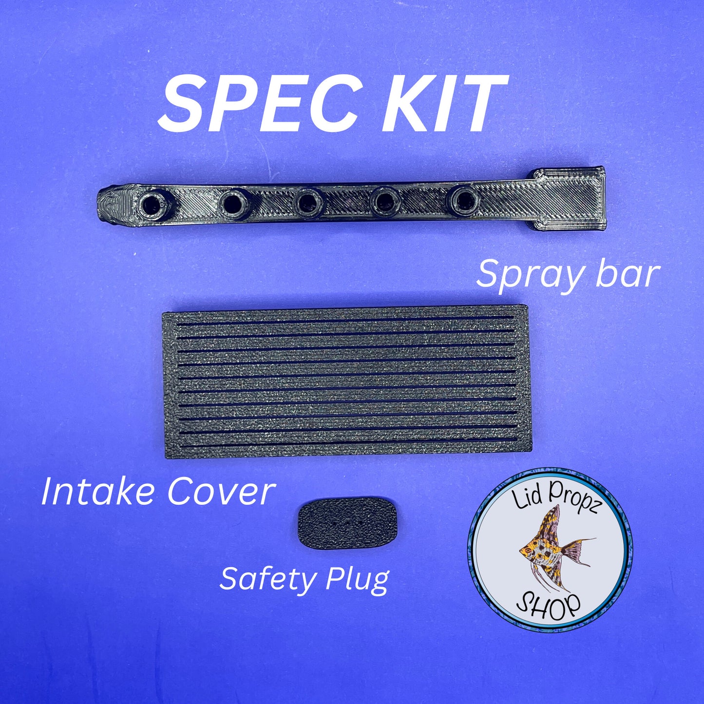 Spray Bar For Fluval Spec 3, 5, 16 Gal. and EVO, Lazy Flow Spray Bar Attachment, Slows Water Flow Spray Bar. Best spray bar for Fluval Spec and EVO aquariums, shown installed on filter output. Slows strong current, ideal for shrimp tanks, bettas, and planted aquariums in 3, 5, or 16 gallon sizes
