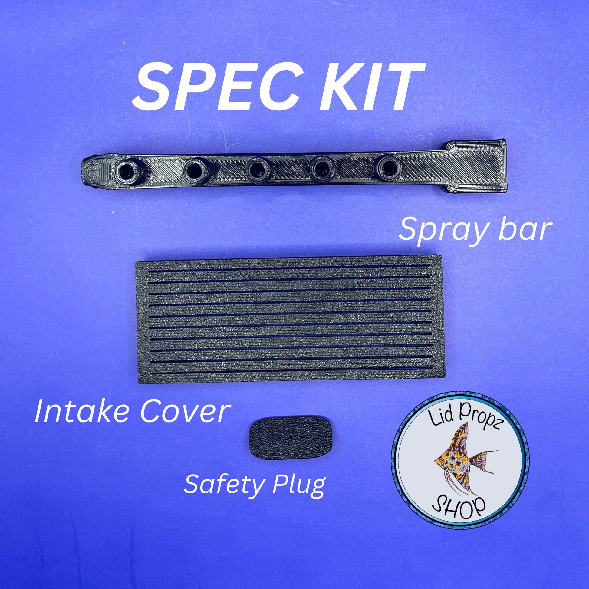 Spray Bar For Fluval Spec 3, 5, 16 Gal. and EVO, Lazy Flow Spray Bar Attachment, Slows Water Flow Spray Bar. Best spray bar for Fluval Spec and EVO aquariums, shown installed on filter output. Slows strong current, ideal for shrimp tanks, bettas, and planted aquariums in 3, 5, or 16 gallon sizes