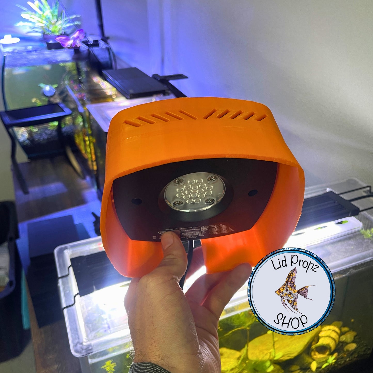 Shade For AI Prime Marine Light. Reef Safe Shade For Eye Protection Black And Orange