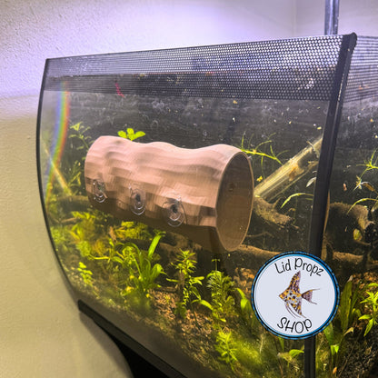 LARGE FISH TUBE. Relaxation Log Tube For All Fish, Three Suction Tubes 8 Inches Long