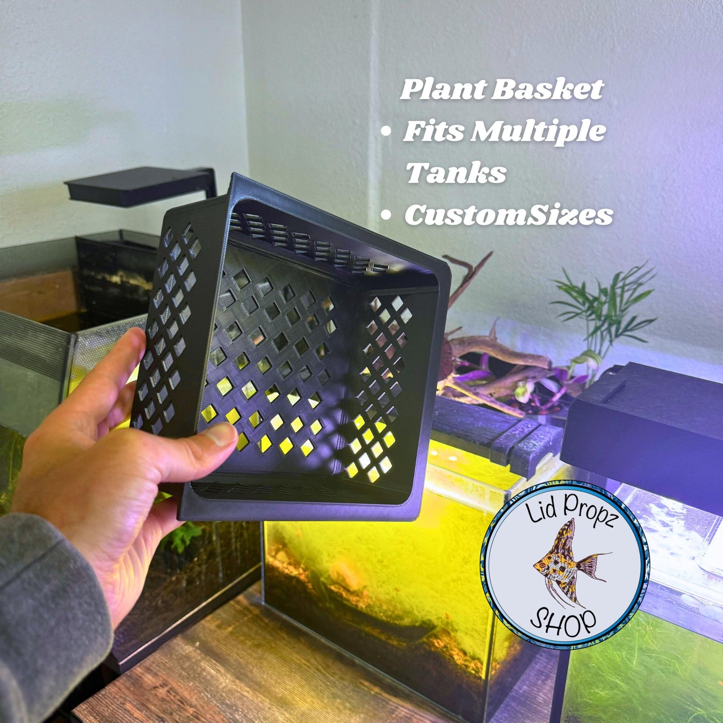 Plant Box. Custom Options Sit In Tank for 10, 20, 55 gallon tanks. Easy for Plants and Fish Tanks