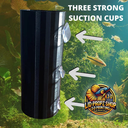 Axolotl MEGA Relaxation Log Tube For All Fish, Three Suction Tubes 7 Inches Long