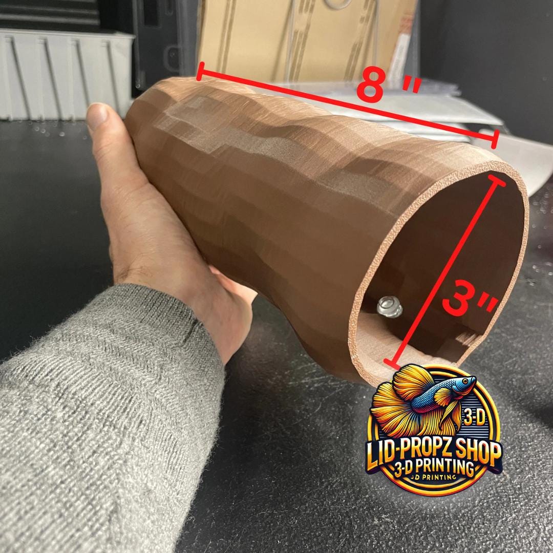 Axolotl MEGA Relaxation Log Tube For All Fish, Three Suction Tubes 7 Inches Long