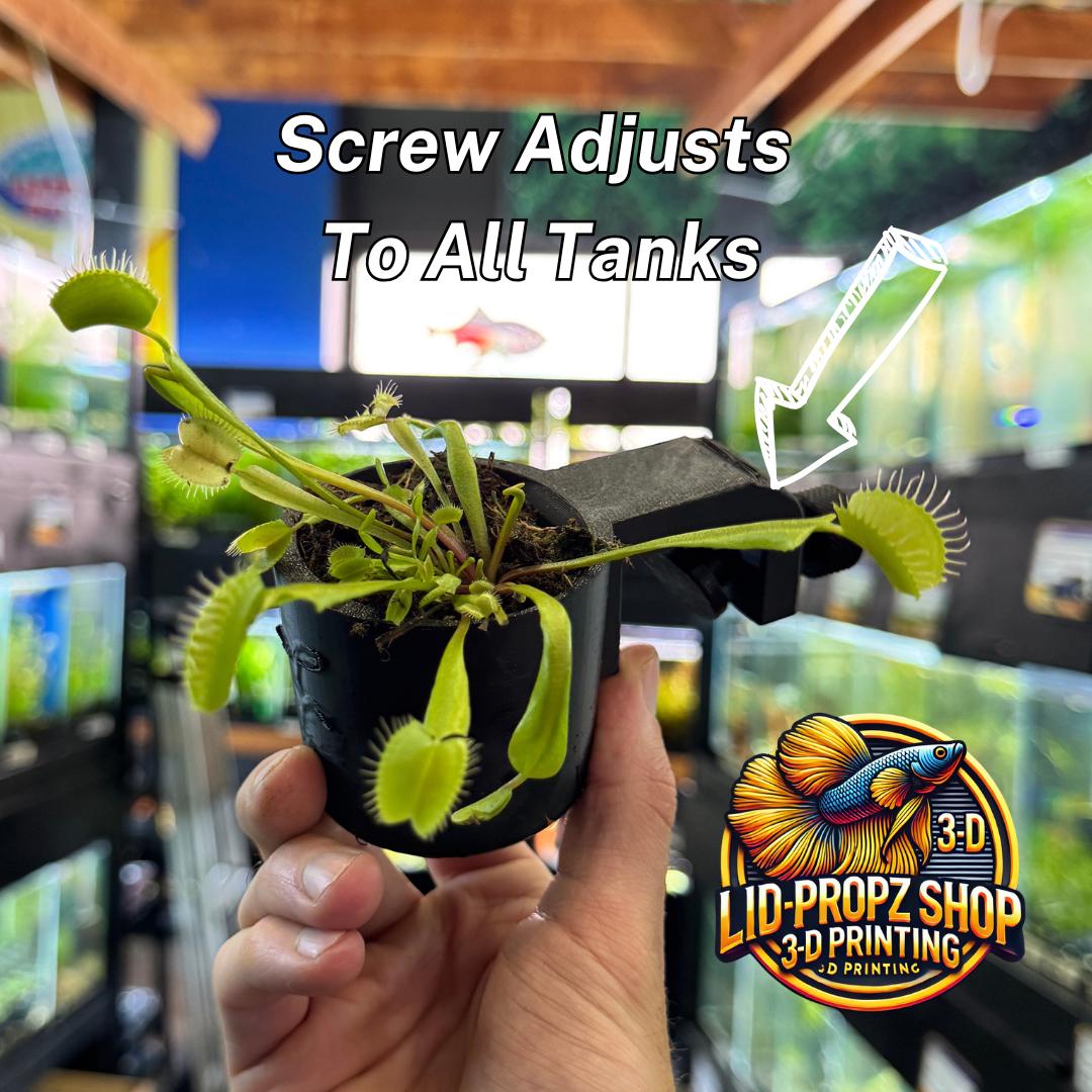 Carnivorous Plant Holder for Venus Fly Traps, Sundews, Pitcher Plants, Paludariums, Ripariums, and Terrariums – Fish Tank Safe Plant Mount