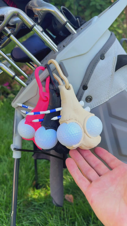 CaddyNutz ™ - Golf Ball Holder and Golf Tee Holder - Funny Golf Gift For Men And Women - Durable Long Lasting Plastic Holder For Golf Balls